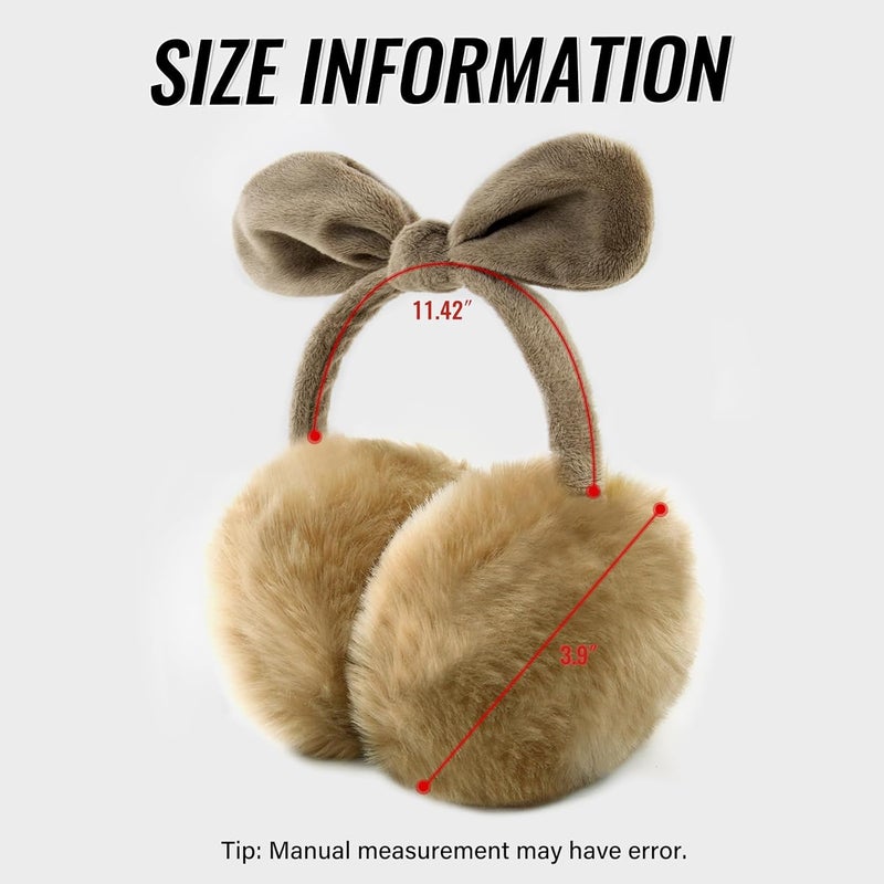 FSTEOE Winter Ear Muffs Women Warm Earmuff Girls Ear Warmers Soft Plush Outdoor Adjustable Ear Cover - Image 3